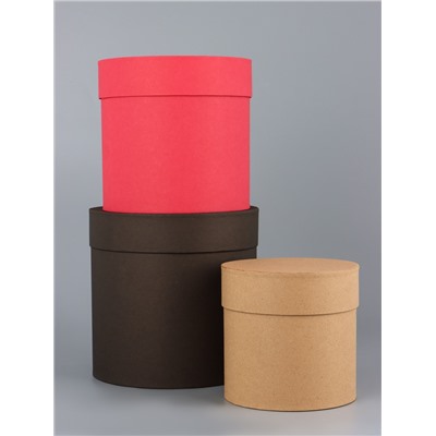 Набор круглых подарочных коробок «Стиль» 3 в 1 - 18×16×13 см