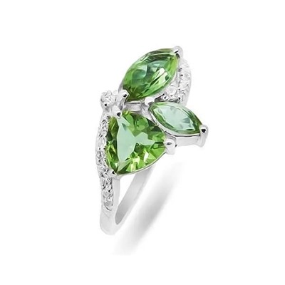 Кольцо из серебра султанит, Рокот