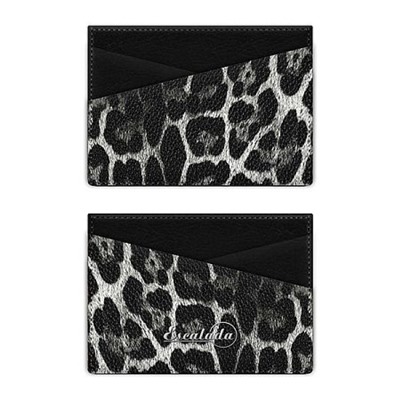 Чехол для пластиковых карт 105х70 мм 70778 "ЛЕОПАРД СЕРЫЙ" 1 отд.,2 кармана Феникс