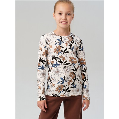 Фуфайка трикотажная для девочек (футболка с длинными рукавами)