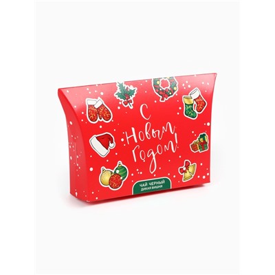 Чай новогодний подарочный, черный «С Новым Годом», со вкусом дикой вишни, 20 г