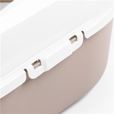 Лоток для кошек с бортом, сеткой и совком «Космо» 51.9×37.8×21.3 см, коричневый