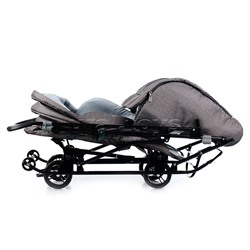 Санки-коляска Снежинка универсал-1 (лен серо-коричневый)