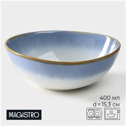 Салатник Magistro «Пэвэти», 400 мл, d=15.3 см, фарфор, белый, голубой