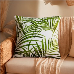 Наволочка декоративная 40×40 см, Tropics, 100% хлопок, зелёная