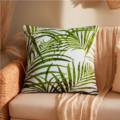 Наволочка декоративная 40×40 см, Tropics, 100% хлопок, зелёная