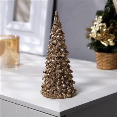 Светодиодная фигура «Ёлка золотистая» 6×17×6 см, пластик, батарейки LR44 (в комплекте), свечение тёплое белое