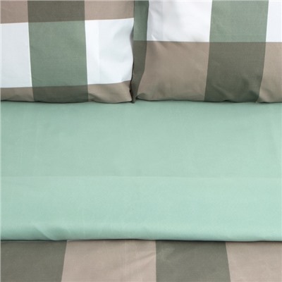 Постельное бельё евро «Этель» Olive cage, новосатин