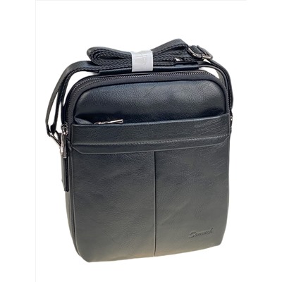 Сумка мужская из натуральной кожи, цвет черный