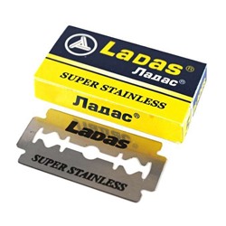 Лезвия для бритья классические двусторонние Ladas Supersteel Ладас Супер Сталь 5шт.(20X5шт. =100 лезвий) на карте