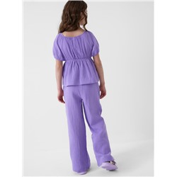 Комплект текстильный для девочек: блузка, брюки