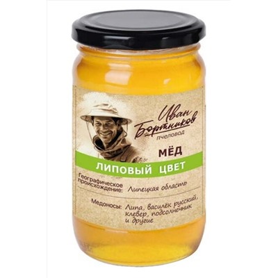 Мёд "Бортников" Липовый цвет, ст.банка 500г ЭКОПРОДУКТЫ, 1183924