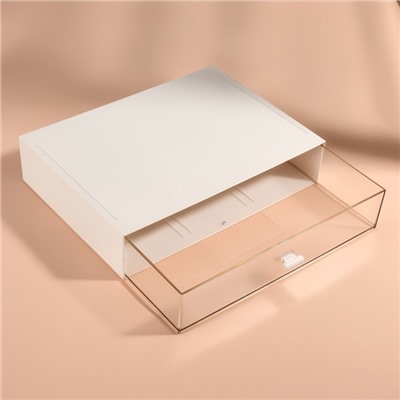 Органайзер для хранения «BASIC», 1 секция, 23×17×5 см, белый, прозрачный