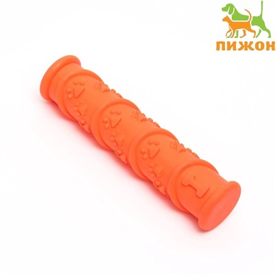 Игрушка жевательная с утопленной пищалкой «Палка с лапками», TPR, 17.9×4.2 см, оранжевая