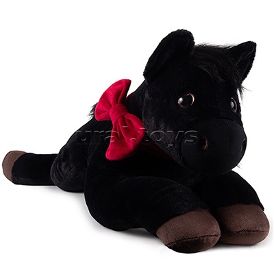 Мягкая игрушка "Лошадка Марго" черный, 81 см.