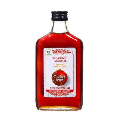 Новогодний безалкогольный алтайский медовый бальзам на травах Vitamuno «Анти-простудный», 250 мл