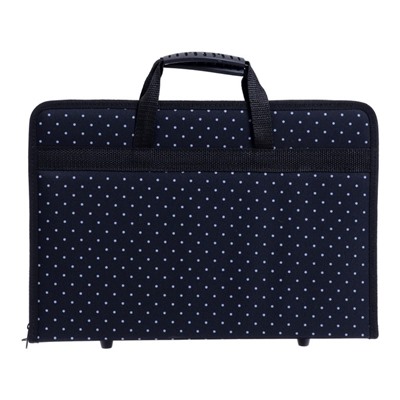 Папка с ручками текстильная, А4, 370×260 мм × 40 мм, каркасная, 2В4 «Вдохновение. Белый горох»