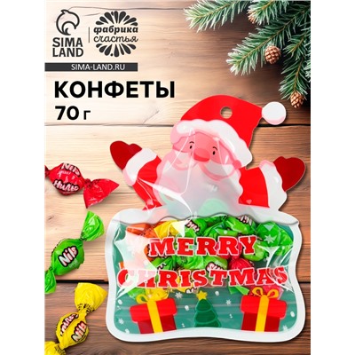 Сладкий подарок конфет «Нильс» в дой-паке дед-мороз, 70 г