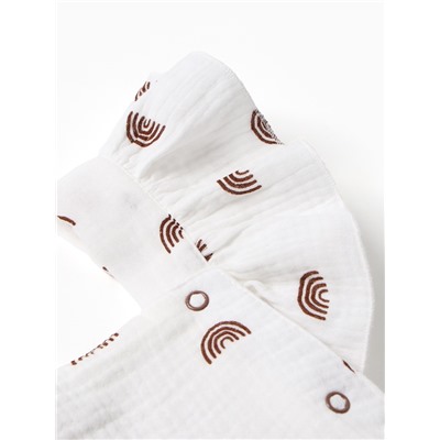 Комбинезон с рюшами Крошка Я Муслин, рост 62-68 см, молочный