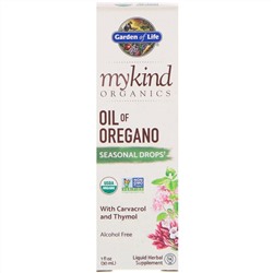 Garden of Life, MyKind Organics, масло орегано, сезонные капли, 30 мл (1 жидк. унция)