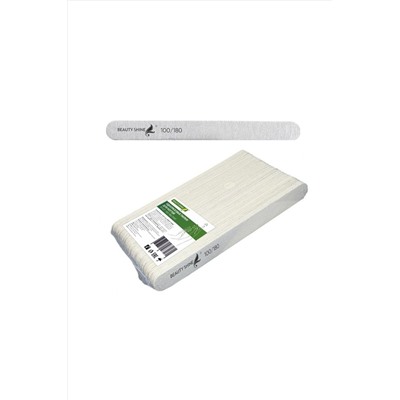 Пилка для ногтей (овал) Beauty Shine 100/180 грит (50 ШТ) НАТАЛИ, 908137