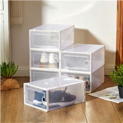 Коробка для хранения обуви с дверцей Доляна Middle size, 24×33×14 см, 2 шт.