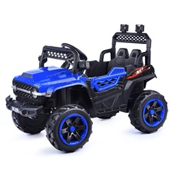 Электромобиль "Автокросс" на аккумуляторе, с р/у управлением, в коробке (синий)