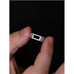 Кольцо из чернёного серебра с ониксом - Спаси и сохрани 925 пробы 1-205ч