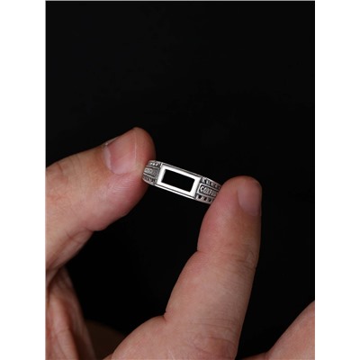 Кольцо из чернёного серебра с ониксом - Спаси и сохрани 925 пробы 1-205ч