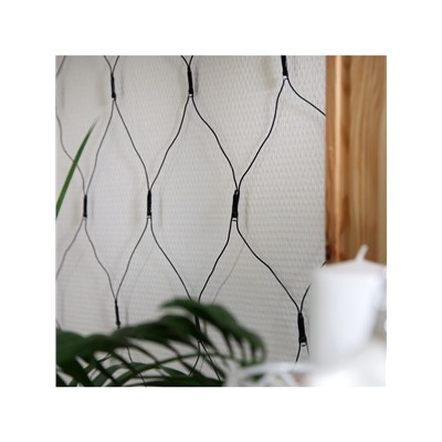 Гирлянда «Сеть» 2×2 м, IP20, тёмная нить, 224 LED, 8 режимов, 220 В, свечение синее