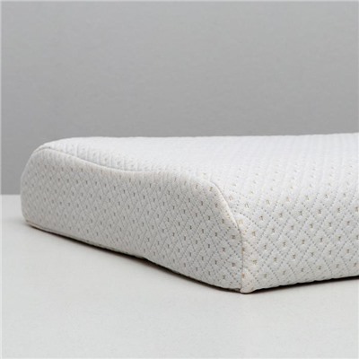 Подушка ортопедическая НТ-ПС-07 «Массажная», для взрослых, с эффектом памяти и выемкой под плечо, 55×36 см, валики 10/7 см