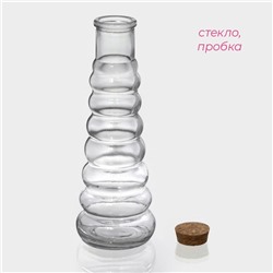 Бутылка для соусов и масла Доляна «Парфе. Гармонь», 400 мл, 21.8×7.5 см, с пробковой крышкой, стекло, прозрачная
