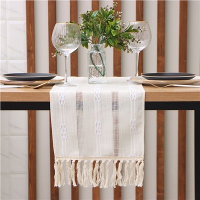 Дорожка на стол «Этель» 30×180 см, бежевая