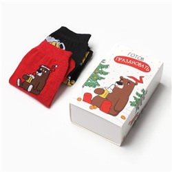 Носки мужские новогодние KAFTAN «Готов праздновать» 2 пары, размер 41-44 (27-29 см)