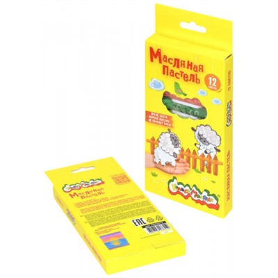 Пастель масляная 12цв утолщенная 11мм КВПШ12 Каляка-Маляка