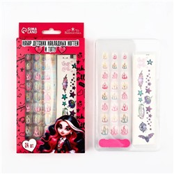 Накладные ногти детские с татуировками «Будь красоткой», 24 шт.