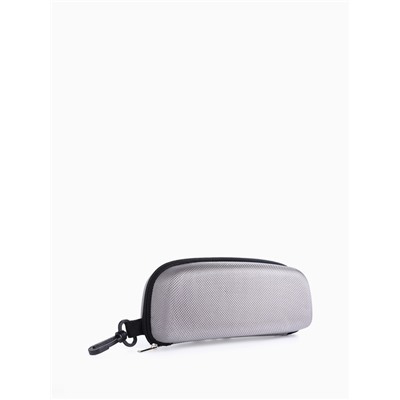 Футляр для очков на молнии, с карабином, размер 17.5×6.5×6 см, серый