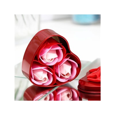 Мыльные розочки, трёхцветные, набор 3 шт.