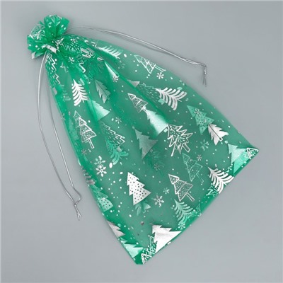 Мешочек подарочный новогодний органза «Исполнения желаний», 20×30 см ± 1.5 см