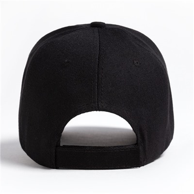 Бейсболка мужская однотонная MINAKU на липучке, размер 58, чёрная