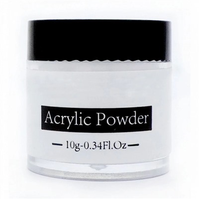 Nail Art Акриловая пудра для ногтей, белый, 10 г 6508