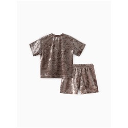Костюм (шорты и футболка) Крошка Я «Бархат», рост 92-98 см, бежевый