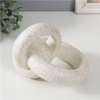 Фигурка полистоун «Абстрактный узел», белый с чёрными вкраплениями, 16.5×15×13 см