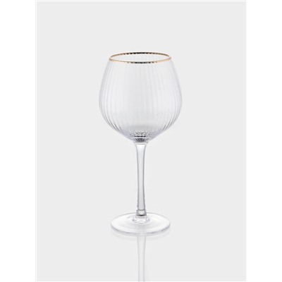 Набор бокалов для вина Magistro «Орион», 550 мл, 4 шт., 10×22 см, стекло, с золотой отводкой, прозрачный