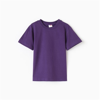 Футболка для девочки однотонная ATA kids, фиолетовая, рост 104 см