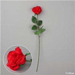 Цветок искусственный Роза 45 см красная / J105-2 /уп 80/480/ латекс