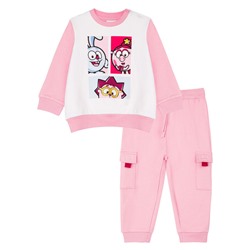 Комплект детский трикотажный для девочек: толстовка, брюки