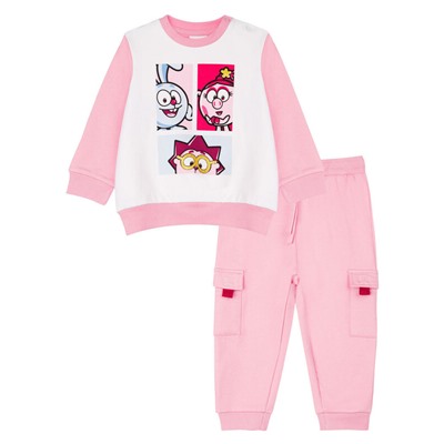 Комплект детский трикотажный для девочек: толстовка, брюки