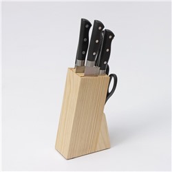 УЦЕНКА Набор ножей кухонных на подставке Доляна «Кронос», 7 предметов на подставке