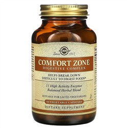 Solgar, Comfort Zone, комплекс для пищеварения, 90 растительных капсул